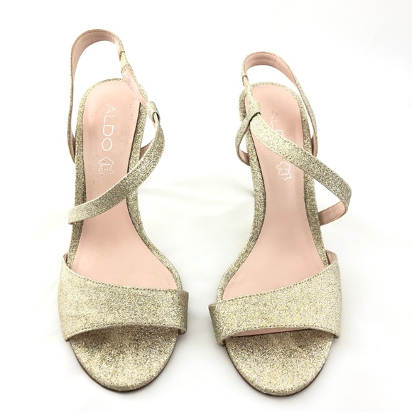 Aldo Shoes - Aldo Gold Sparkly Strappy High Heels